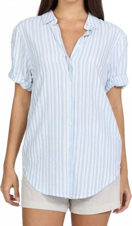 Dear John Denim Benning Stripe Blouse In Skyway Blue