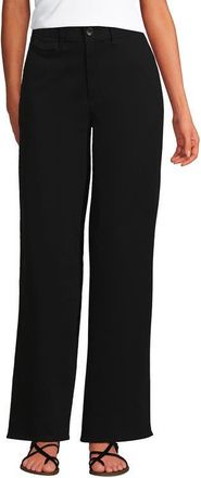 Lands End Chino High Rise Rail Straight Leg Pants in Black at Nordstrom, Size 14Short