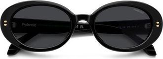Polaroid 52mm Polarized Oval Sunglasses in Black/Grey Pz at Nordstrom