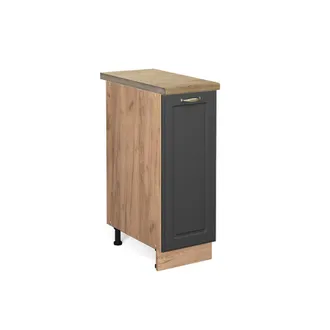 Vicco Armario De Farmacia Fame-line, Antracita-oro, 30 Cm, Et Roble