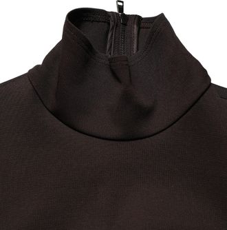 Dolce & Gabbana Womens Brown Turtleneck Jersey Long Maxi Dress Viscose Nylon Elastane