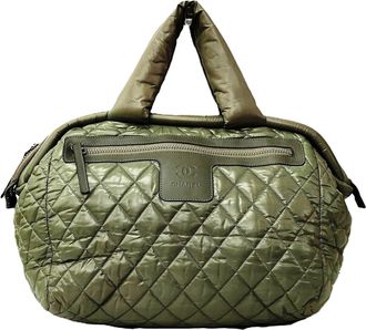 Chanel Green Nylon Boston Bag (Pre-Owned)