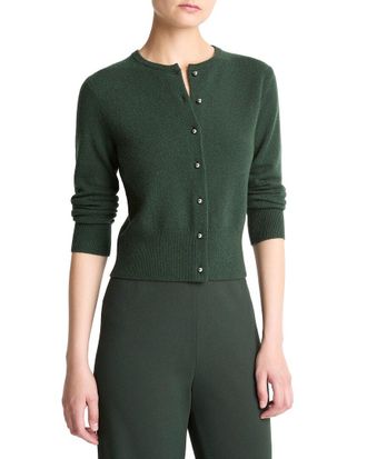Vince Metal Button Wool & Cashmere-Blend Cardigan