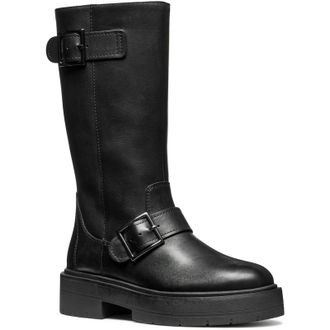 Geox D Spherica EC7 Leather Womens Black Boots - Size UK 7.5