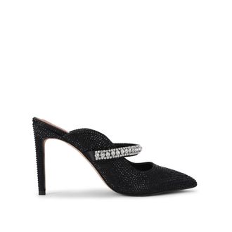 Kurt Geiger Womens Kgl Embellished Mule Mules - Black Fabric - Size UK 5