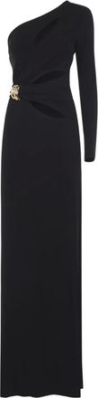 Elisabetta Franchi Abito lungo monospalla con dettaglio cut-out - Nero