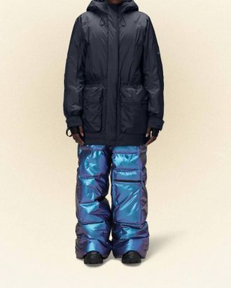 Rains Unisex Vardo Parka Winter Coat In Navy