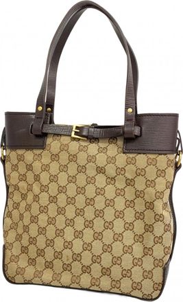 Gucci Brown Canvas Tote Bag (Pre-Owned)