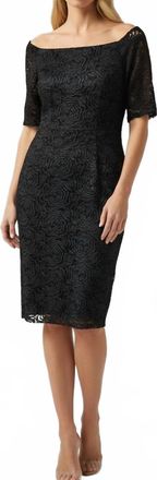 Lafayette 148 New York Embellished Midi Evening Dress In Black