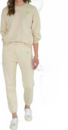 Saltwater Luxe Palm Tree Pant In Bone