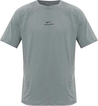 Nike Pro Training Dri-FIT ADV Short-Sleeve Top - Heren - Sportshirts - Grijs - L - Polyester - Fitness