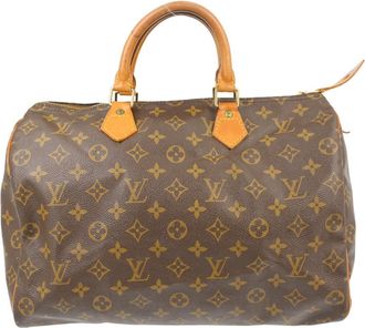 Louis Vuitton Speedy Handbag Monogram Canvas Brown Canvas Handbag (Pre-Owned)