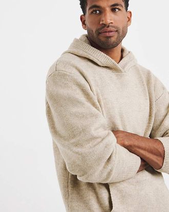 Jacamo Relaxed Fit Soft Touch Knitted Hoodie
