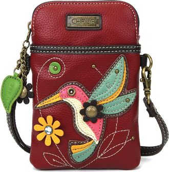 Chala Crossbody Cell Phone Purse-Women PU Leather Multicolor Handbag with Adjustable Strap - Hummingbird