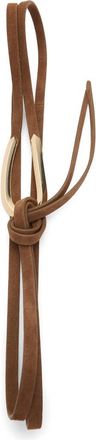 Mango Thin Suede Tie Belt in Brown at Nordstrom, Size Medium