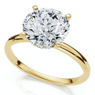 Pompeii3 Certified 2 1/10Ct Hidden Halo Diamond Engagement Ring 14k Gold or Pt Lab Grown