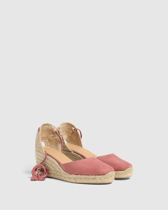 Castaner Espadrilles met sleehak en su&egrave;deleer, Carina