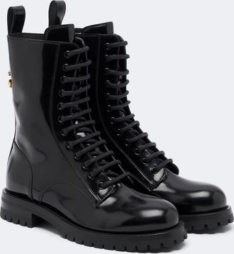 Dolce & Gabbana DG leather lace-up boots