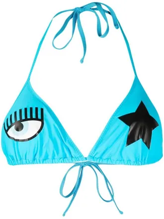 Chiara Ferragni logo-print triangle-cup bikini set - women - Spandex/Elastane/Spandex/Elastane/Polyamide/Polyamide - 1 - Blue