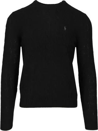 Polo Ralph Lauren Truien & Vesten, Heren, Zwart, 2Xl, Wol, Kabelgebreide trui van wol en kasjmier