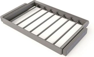 Emuca Kit De Pantalonero De 7 Varillas Y Bastidor Regulable Quartz Para Armarios, Gu&iacute;as De Cierre Suave Y Extracci&oacute;n Total, M&oacute;dulo 80cm, Acabado Titanio - E