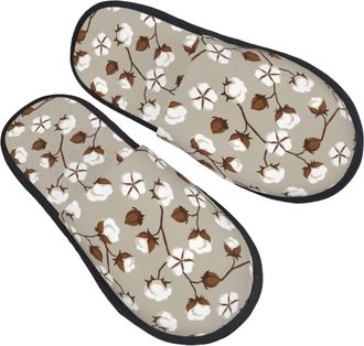 Generic Hotel Slippers Cotton Tree Cozy Plush Slippers Furry Cotton Slipper For Room Holiday Women L