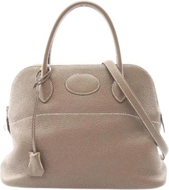 Herm&egrave;s Pre-owned Bolide 31 Calfskin Handbag - Dames - Vintage Handtas - Beige - ONE Size - Leer - Vintage