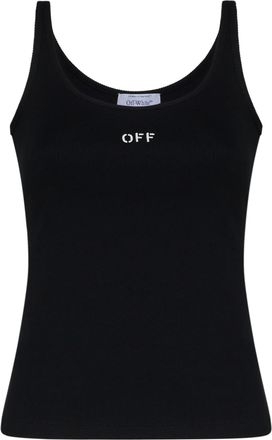 Off-white Logo Rib-knit Cotton Tank Top