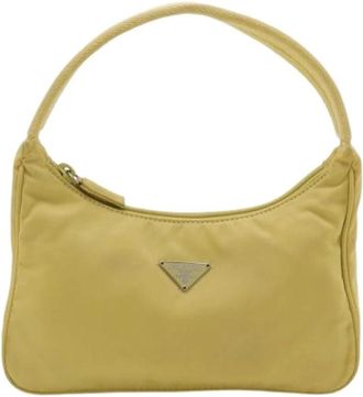 Prada Pre-owned Vintage Schoudertas - Dames - Vintage Schoudertas - Geel - ONE Size - Nylon - Vintage