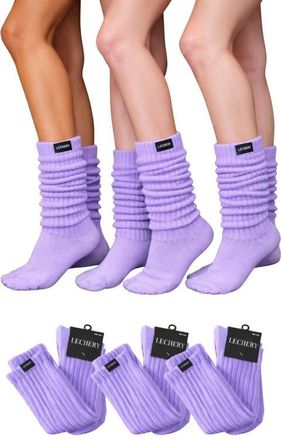 Lechery 3 Pairs of Scrunch Socks in Lilac at Nordstrom
