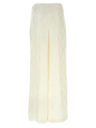 Fendi Womens White Silk Casual Pants