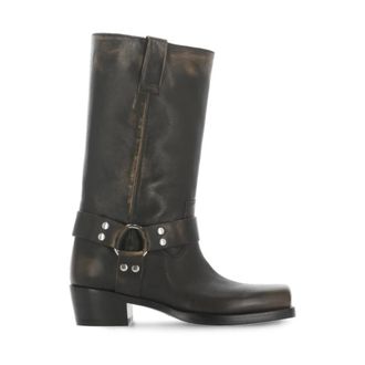 PARIS TEXAS Botas de cuero negras con detalles met&aacute;licos - Shoes - Mujer - Negro - 37 1/2 EU