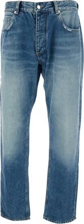 Icon Denim Los Angeles kanye Light-blue 5-pocket Jeans With Logo Patch In Cotton Denim Man