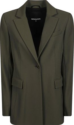 Patrizia Pepe Tailored Single-Breasted Blazer with Notch Lapel and Structured Shoulders