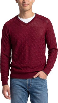 Raffi Jacquard Wool-Blend V-Neck Sweater