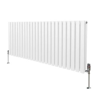 MonsterShop Oval Column Radiator & Valves - 600mm x 1440mm - White