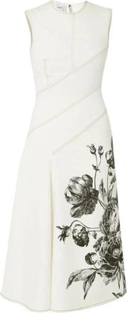 Erdem Mouwloze Jurk Bloemen - Dames - Casual kleedjes - Wit - M - Katoen - Kleedjes
