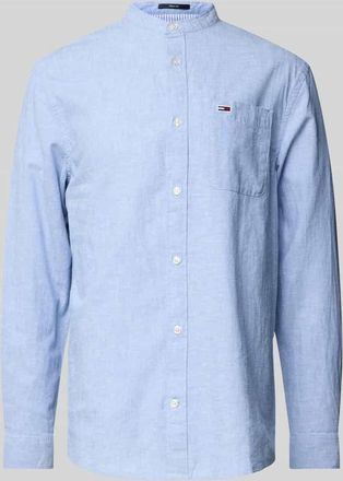 Tommy Jeans Regular Fit Freizeithemd aus Baumwoll-Leinen-Mix in Hellblau, Gr&ouml;&szlig;e L
