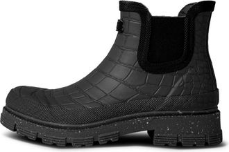 Woden Croco Waterproof Rubber Boot - Dames - Regenlaarzen - Zwart - 42 EU - Katoen - Schoenen