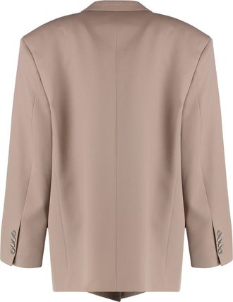 The Attico Womens Single-Breasted Virgin Wool Jacket Pink Blazers