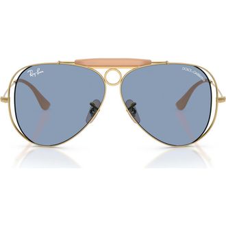 Ray-Ban 53mm Shooter Pilot Sunglasses in Arista /Light Blue at Nordstrom