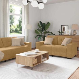 vidaXL vidaXL Sofa Set 2 pcs Brown 221 x 78 x 80 cm Velvet