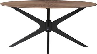 Miliboo Miliboo - Mesa De Comedor Ovalada De Dise&ntilde;o En Nogal 160 Cm Dielli