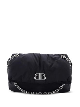 Balenciaga Monaco Chain Flap Nylon Medium shoulder bag - Zwart