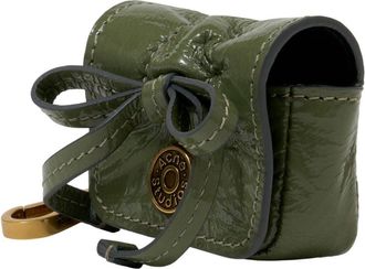 Acne Studios Unisex Crinkled Patent Calfskin Shoulder Bag Green