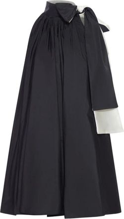 Max Mara Kleedjes, Dames, Zwart, XS, Polyester, Zwarte Taftjurk met Staande Kraag