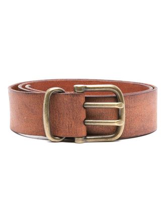 Dsquared2 buckled burnished-leather belt - women - zamac/Calf Leather - 65 - Brown
