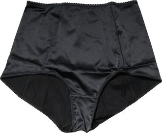 Dolce & Gabbana Womens Black Silk Blend High Waist Girdle Panty Underwear Elastane Clothing