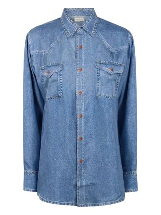 Pierre-Louis Mascia buttoned pocket silk shirt - Blue