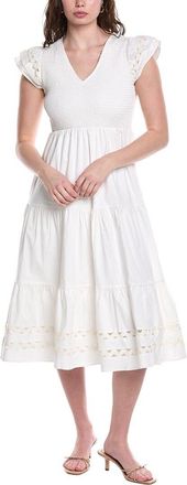 Sail to Sable V-Neck Smocked Midi Dress